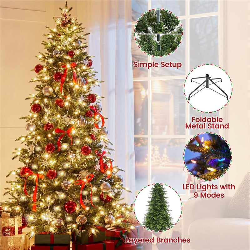 Yaheetech 6/7.5FT Pre-lit Artificial Christmas Tree