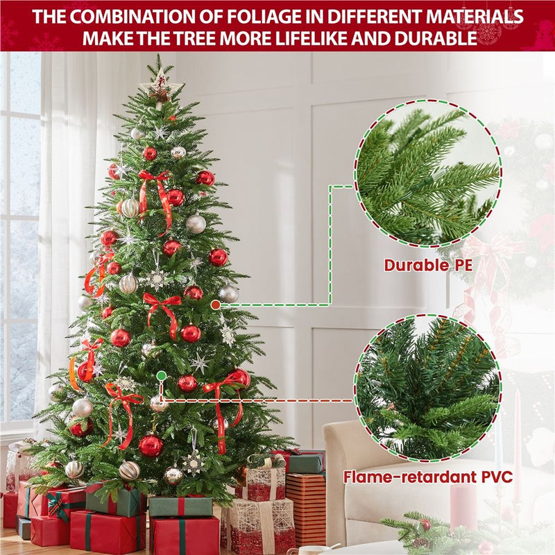 Yaheetech 6/7.5FT Pre-lit Artificial Christmas Tree