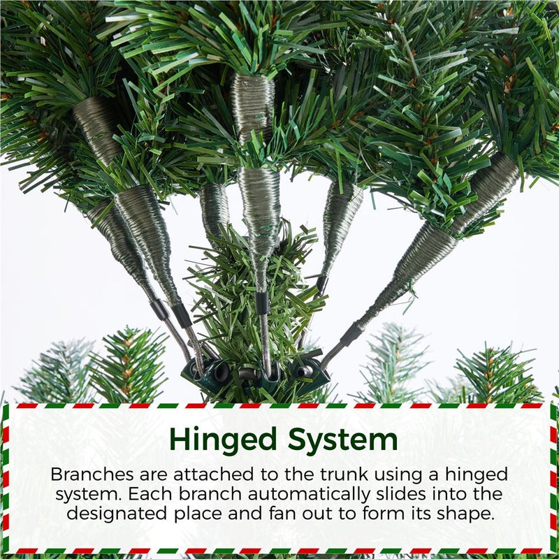 Yaheetech 6/7.5FT Pre-decorated Pinecones Frosted Artificial Christmas Tree