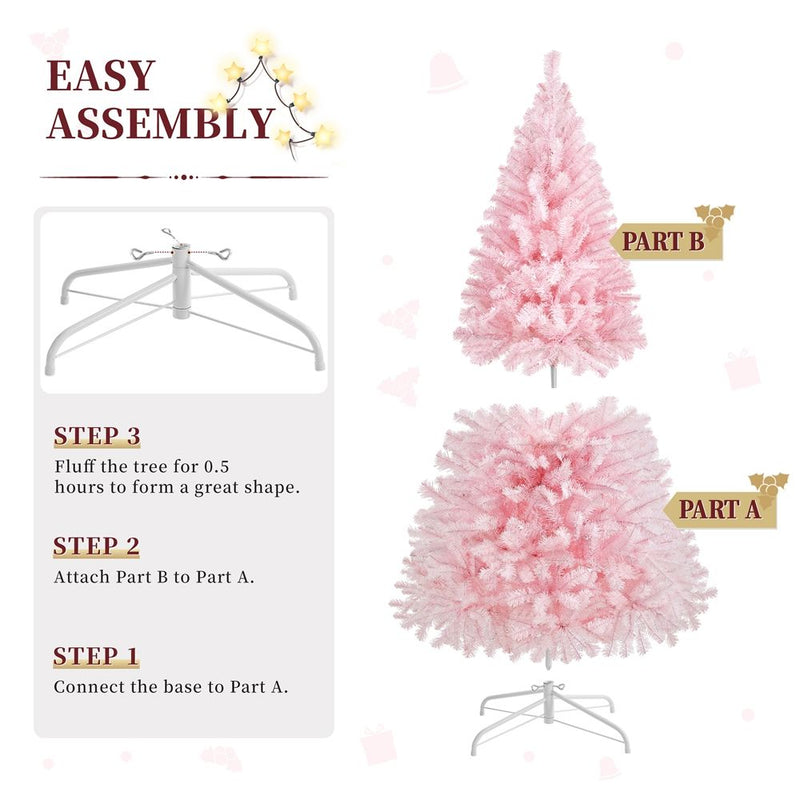 Yaheetech 4.5FT Pre-lit Artificial Christmas Tree