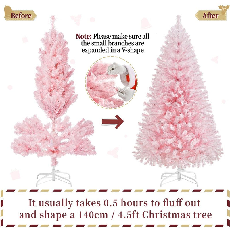 Yaheetech 4.5FT Pre-lit Artificial Christmas Tree