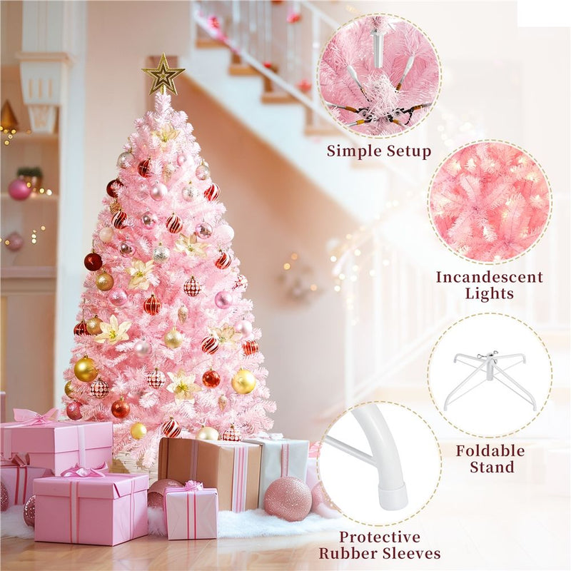 Yaheetech 4.5FT Pre-lit Artificial Christmas Tree