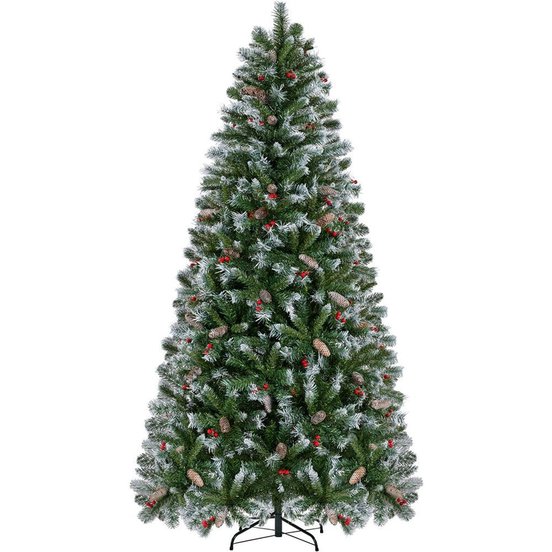 Yaheetech 7.5ft Pre-lit Frosted Artificial Christmas Tree