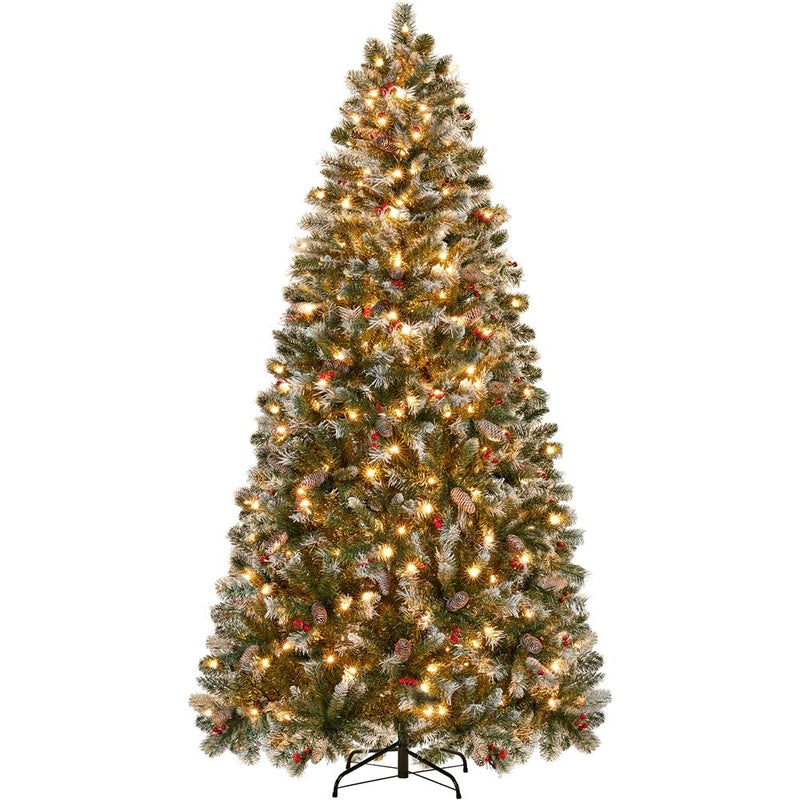 Yaheetech 7.5ft Pre-lit Frosted Artificial Christmas Tree