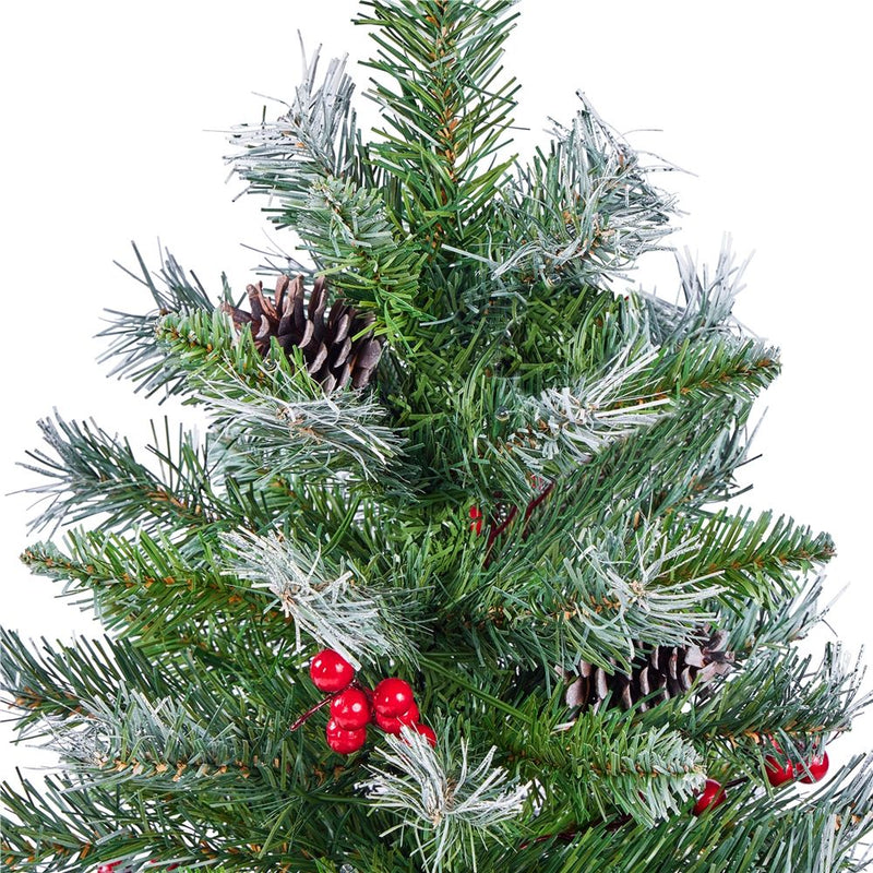 Yaheetech 7.5ft Pre-lit Frosted Artificial Christmas Tree