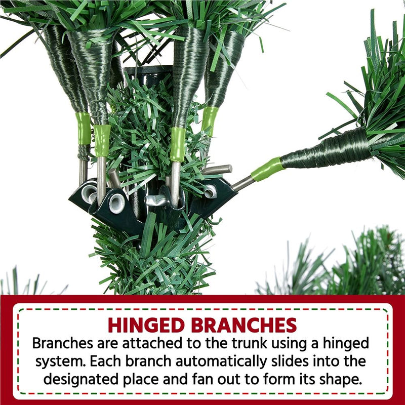Yaheetech 7.5ft Pre-lit Frosted Artificial Christmas Tree