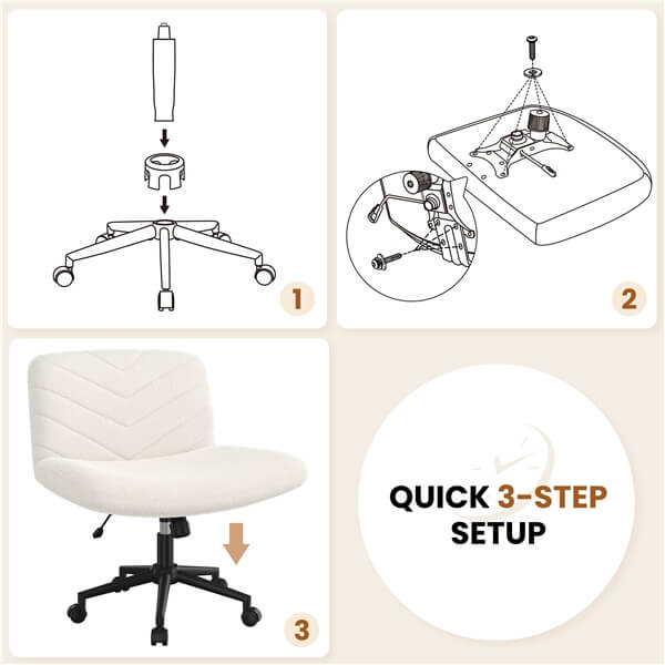 Yaheetech Wide Criss Cross Chair with Wheels