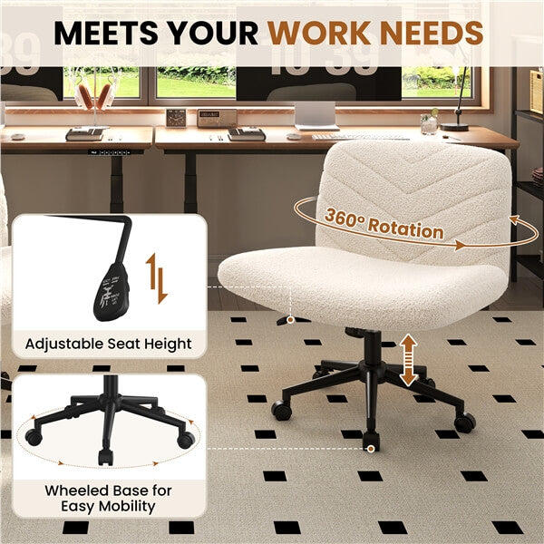 Yaheetech Wide Criss Cross Chair with Wheels