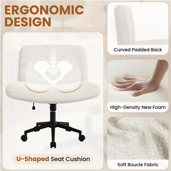 Yaheetech Wide Criss Cross Chair with Wheels