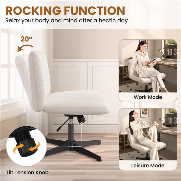 Yaheetech Wide Criss Cross Chair with No Wheels