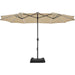 large table umbrella with lights