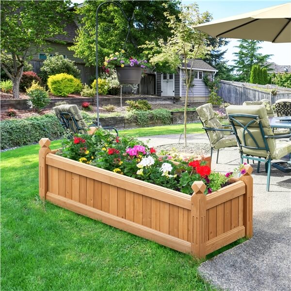 Yaheetech 43.5″ L × 16″ W × 14″ H Wooden Raised Garden Bed