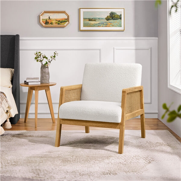 boucle arm chair