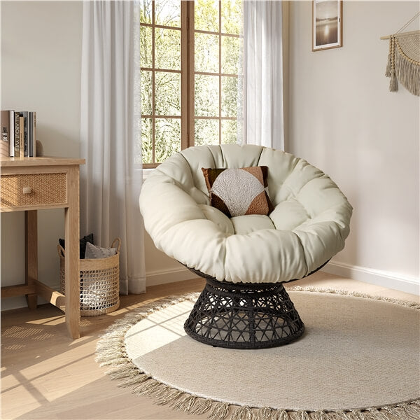 Yaheetech Indoor Papasan Chairs with Thick Tufted Cushions and Frame