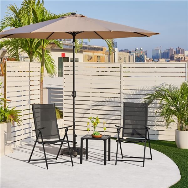 Yaheetech Patio Folding Dining Chairs Set of 2