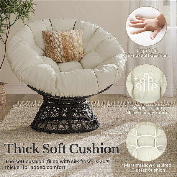 Yaheetech Indoor Papasan Chairs with Thick Tufted Cushions and Frame