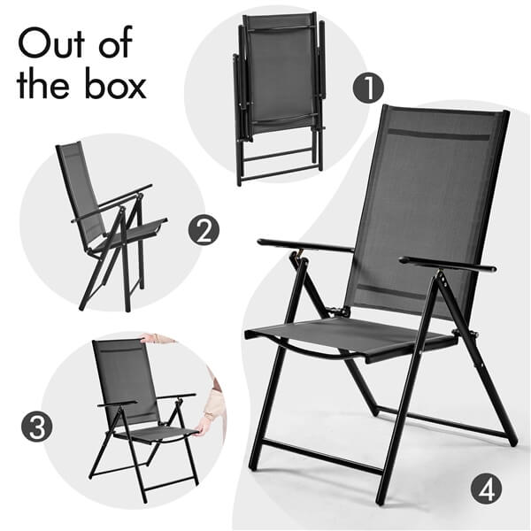 Yaheetech Patio Folding Dining Chairs Set of 2