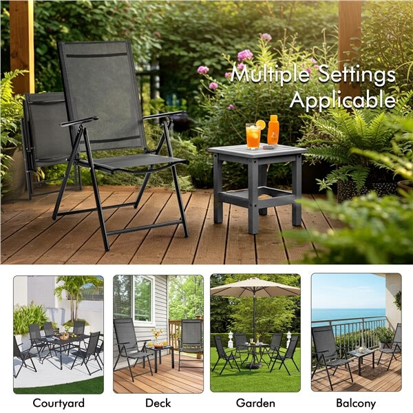 Yaheetech Patio Folding Dining Chairs Set of 2