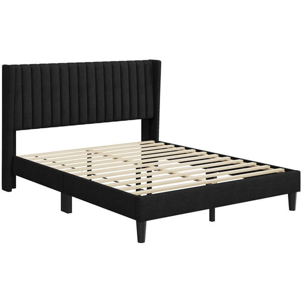 Yaheetech Bed Frame Upholstered Platform Bed with Fabric Headboard