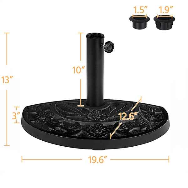 umbrella base half round