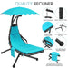 outdoor hanging curved steel chaise lounge chair swing