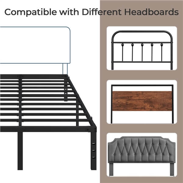 metal platform bed frame king