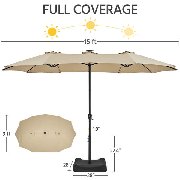 big lots patio umbrella with base Yaheetech Double-Sided Rectangle Outdoor Market Umbrellas — yaheetech.shop