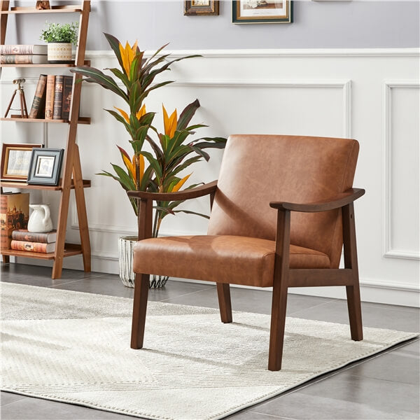 Yaheetech Mid-Century Modern Armchair with Solid Wood Legs — yaheetech.shop