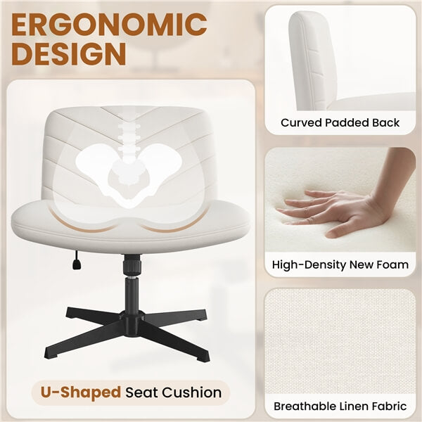 Yaheetech Wide Criss Cross Chair with No Wheels