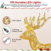 lighted outdoor deer family