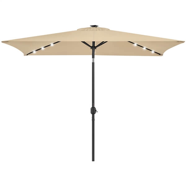 Yaheetech 6.5x10FT Rectangular Patio Umbrella Solar Powered Outdoor Table Market Umbrella