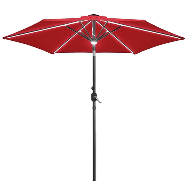 10 foot offset umbrella with solar led lights