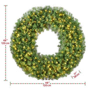 large lighted christmas wreath