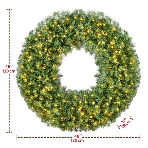 large lighted christmas wreath