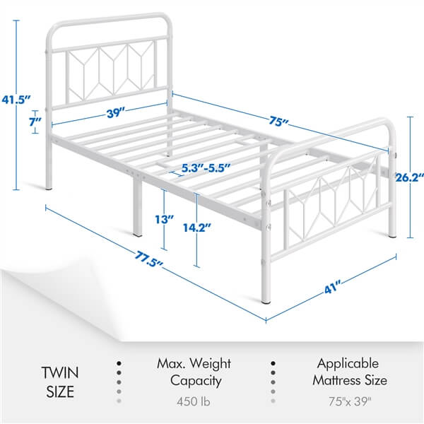 queen metal bed frame platform