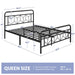 metal frame king size bed frame