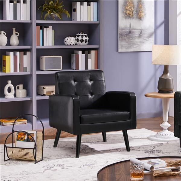 Yaheetech PU Leather Modern Upholstered Living Room Chair