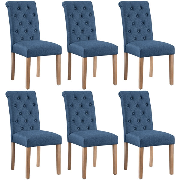 Yaheetech Dining Chairs Set of 6 Fabric Upholstered Dining Chairs