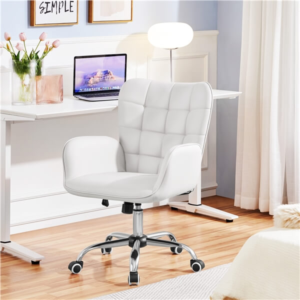 faux leather office chair with arms