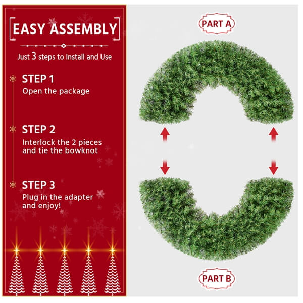 christmas light wreath outdoor