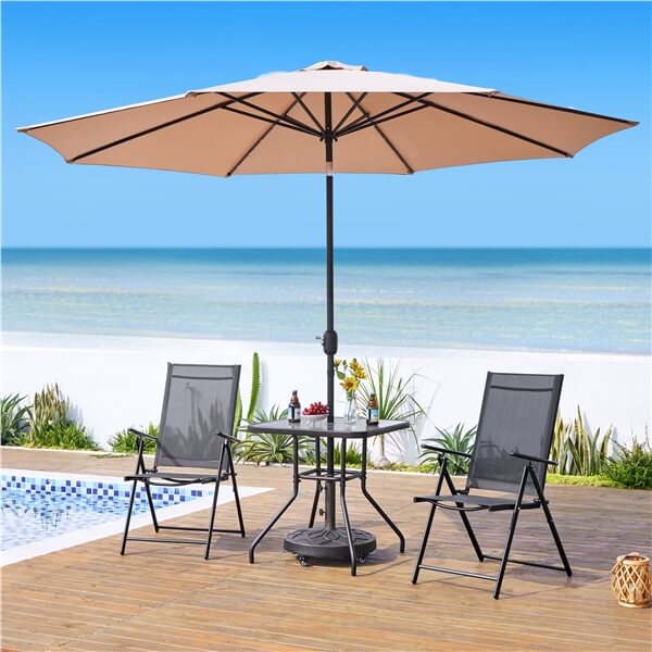 Yaheetech Patio Folding Dining Chairs Set of 2