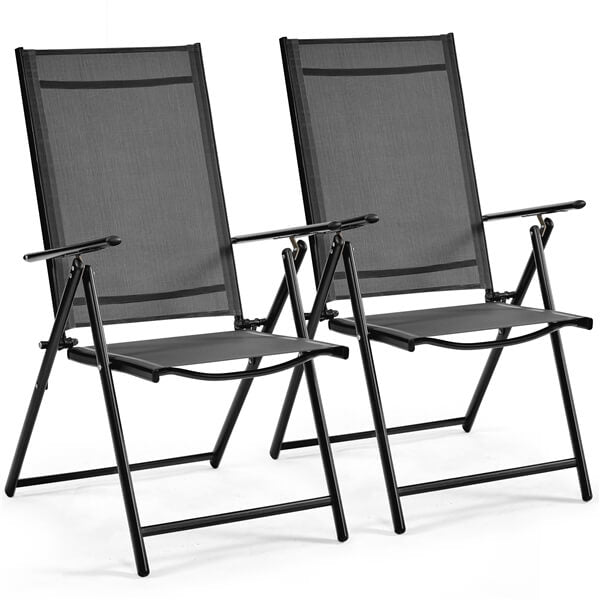 Yaheetech Patio Folding Dining Chairs Set of 2