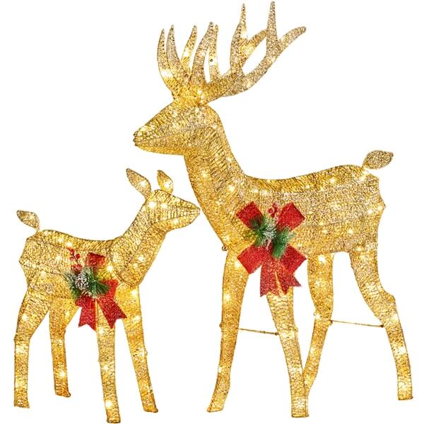 lighted led deer family