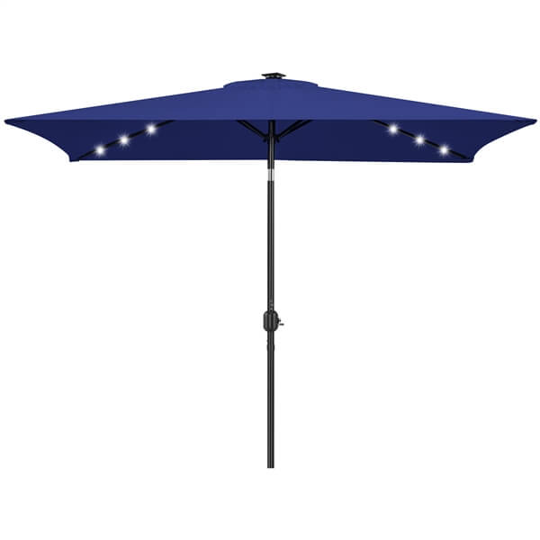 Yaheetech 6.5x10FT Rectangular Patio Umbrella Solar Powered Outdoor Table Market Umbrella