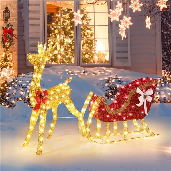 outdoor deer christmas decorations