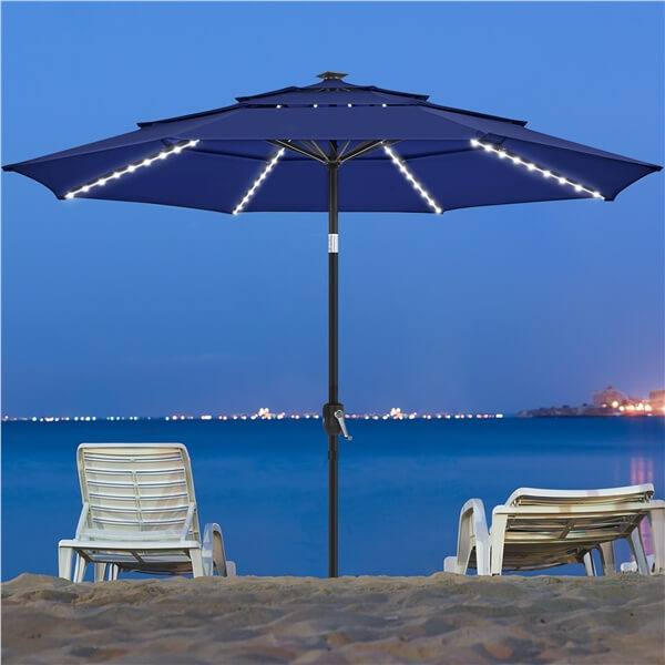 patio umbrella with solar led lights