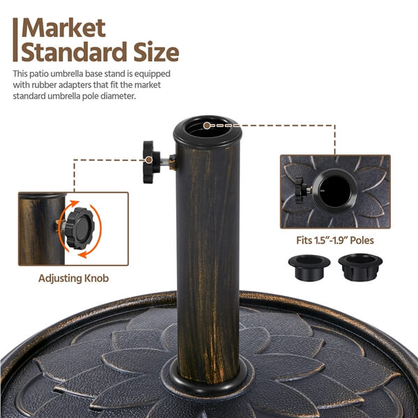 diameter of patio umbrella pole Yaheetech 18'' Patio Umbrella Base