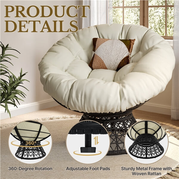 Yaheetech Indoor Papasan Chairs with Thick Tufted Cushions and Frame