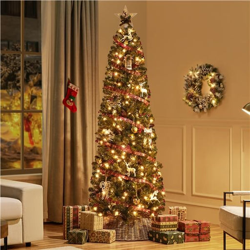 6.5 ft. Pre-Lit Grande Fir Pencil Slim Tree with Clear Lights, Plug-In · National Tree Company 6.5 ft. Pre-Lit Grande Fir Pencil Slim Tree with Clear Lights, Plug-In · National Tree Company