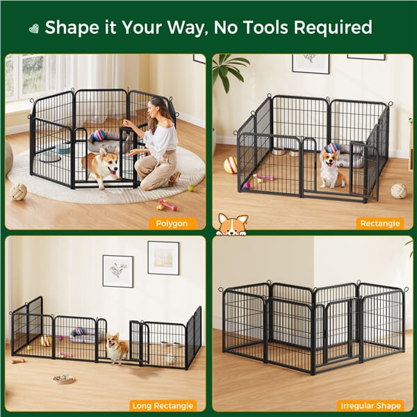 Puppyページです。 Yaheetech 24 inch 8 Panels Dog Pen Indoor Heavy Duty Puppy